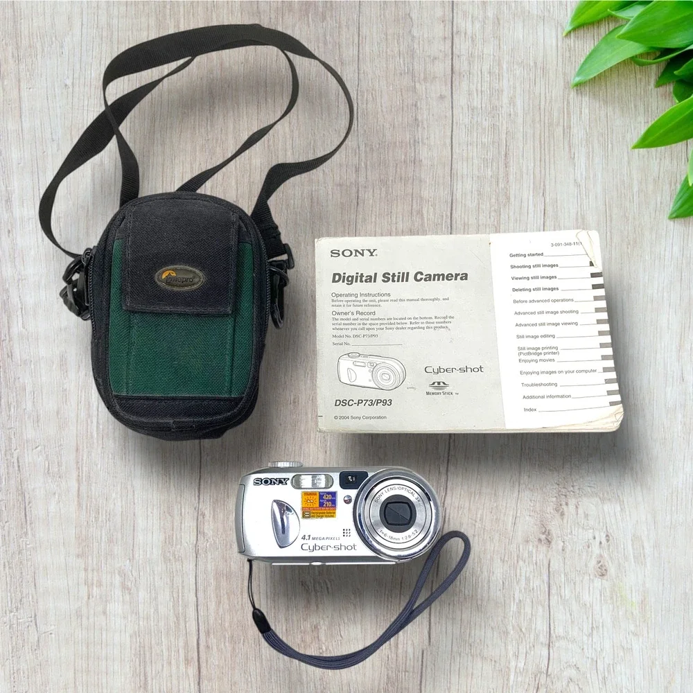 Sony Cyber-shot DSC-P73 4.1MP Digital Camera 3x Zoom Tested 128MB Card Case